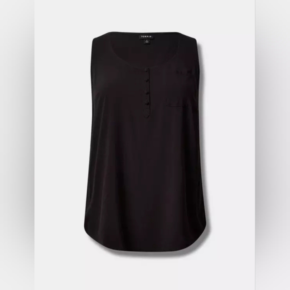 Torrid Black Chalice Henley Pocket Sleeveless Tank 2x New - Picture 5 of 11
